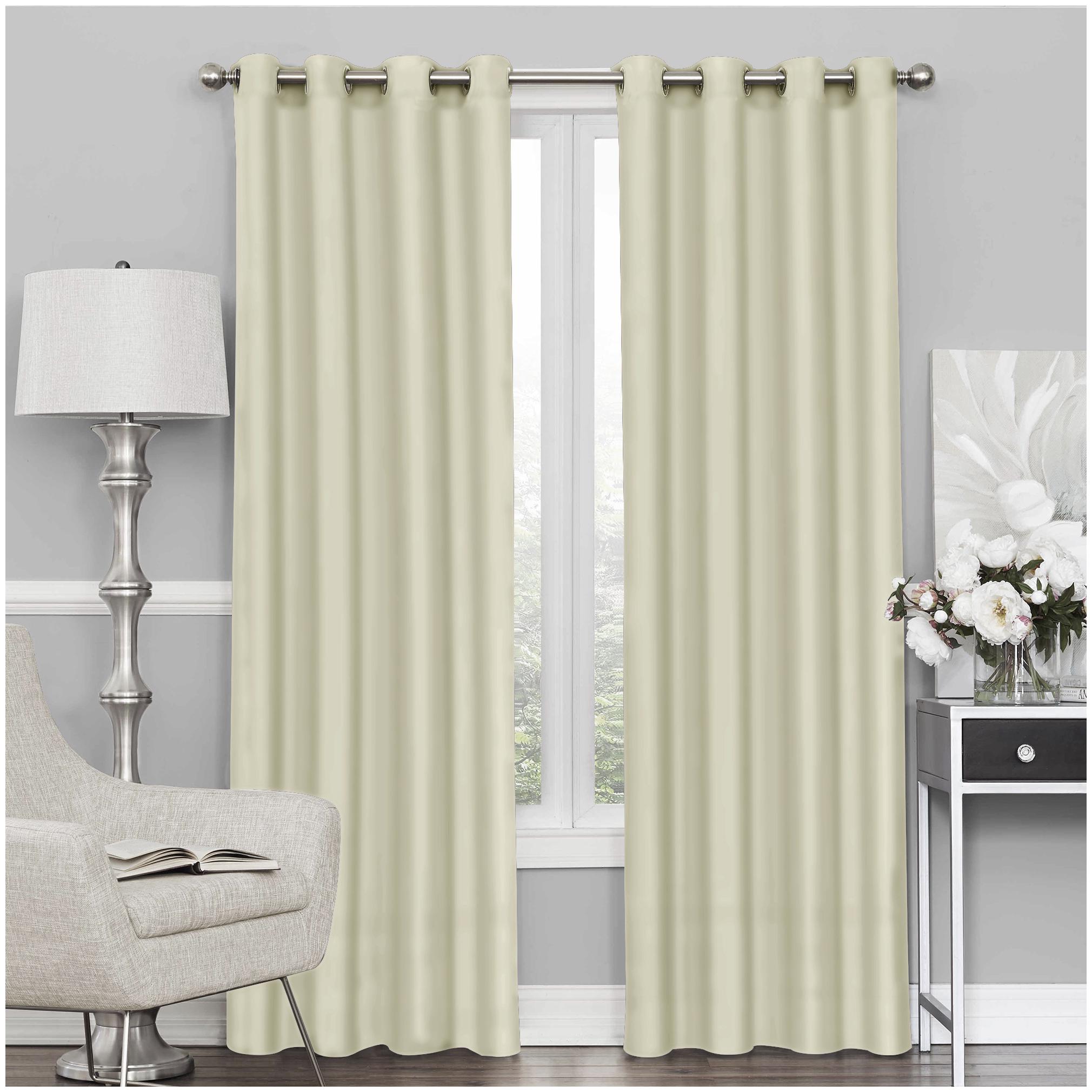 

Story Home 2 Pcs Faux Silk Blackout Gold Door Curtains - 7ft