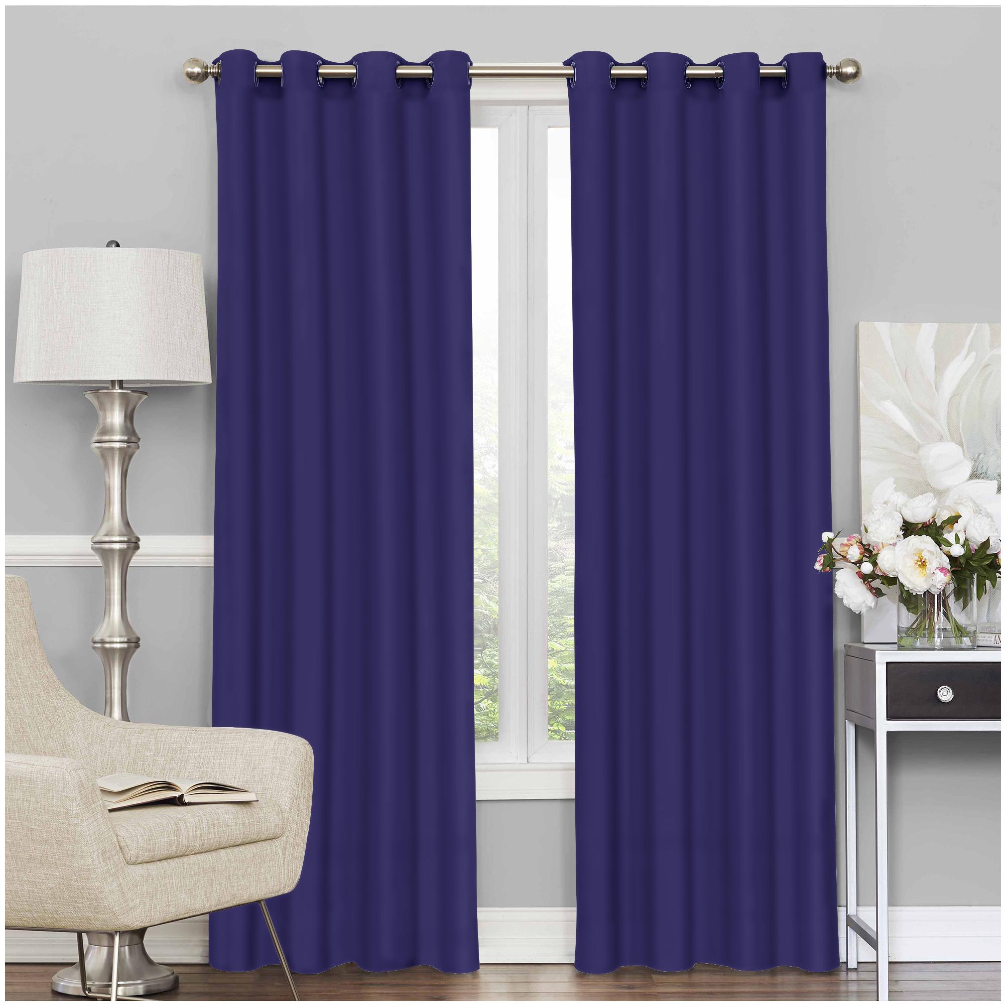 

Story Home 2 Pcs Faux Silk Blackout Gold Door Curtains - 7ft