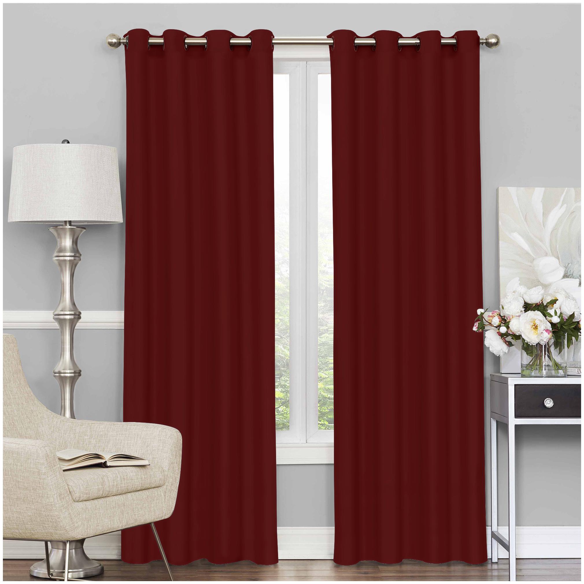 

Story Home 2 Pcs Faux Silk Blackout Gold Door Curtains - 7ft