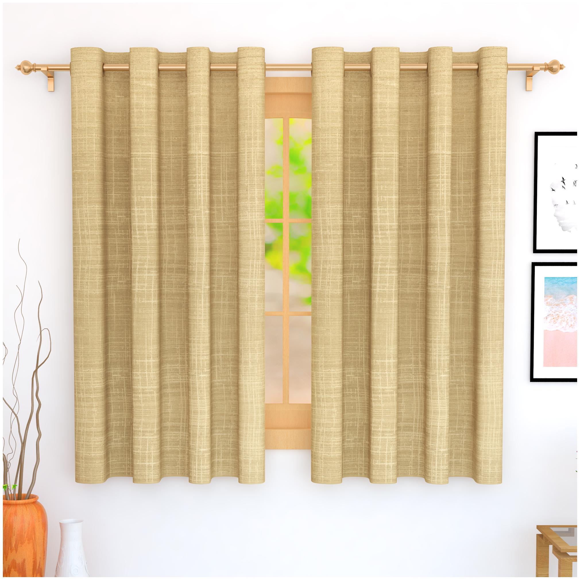 

Story Home Jacquard Window Blackout Beige Regular Curtain ( Eyelet Closure Solid )