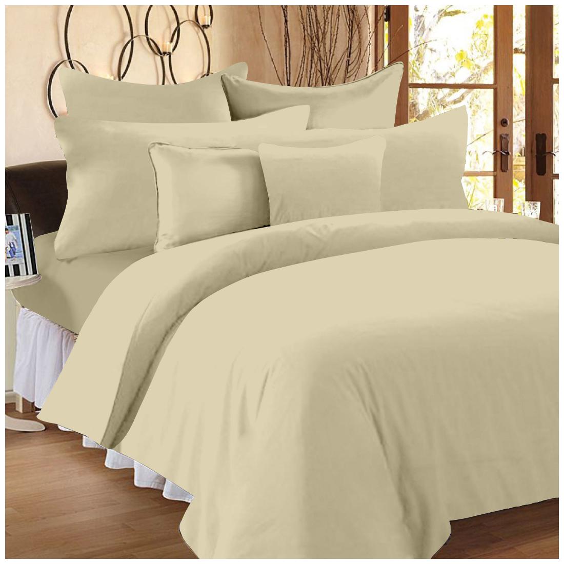 

Story Home Cotton Solid Single Size Bedsheet 208 TC ( 1 Bedsheet With 1 Pillow Covers Cream )