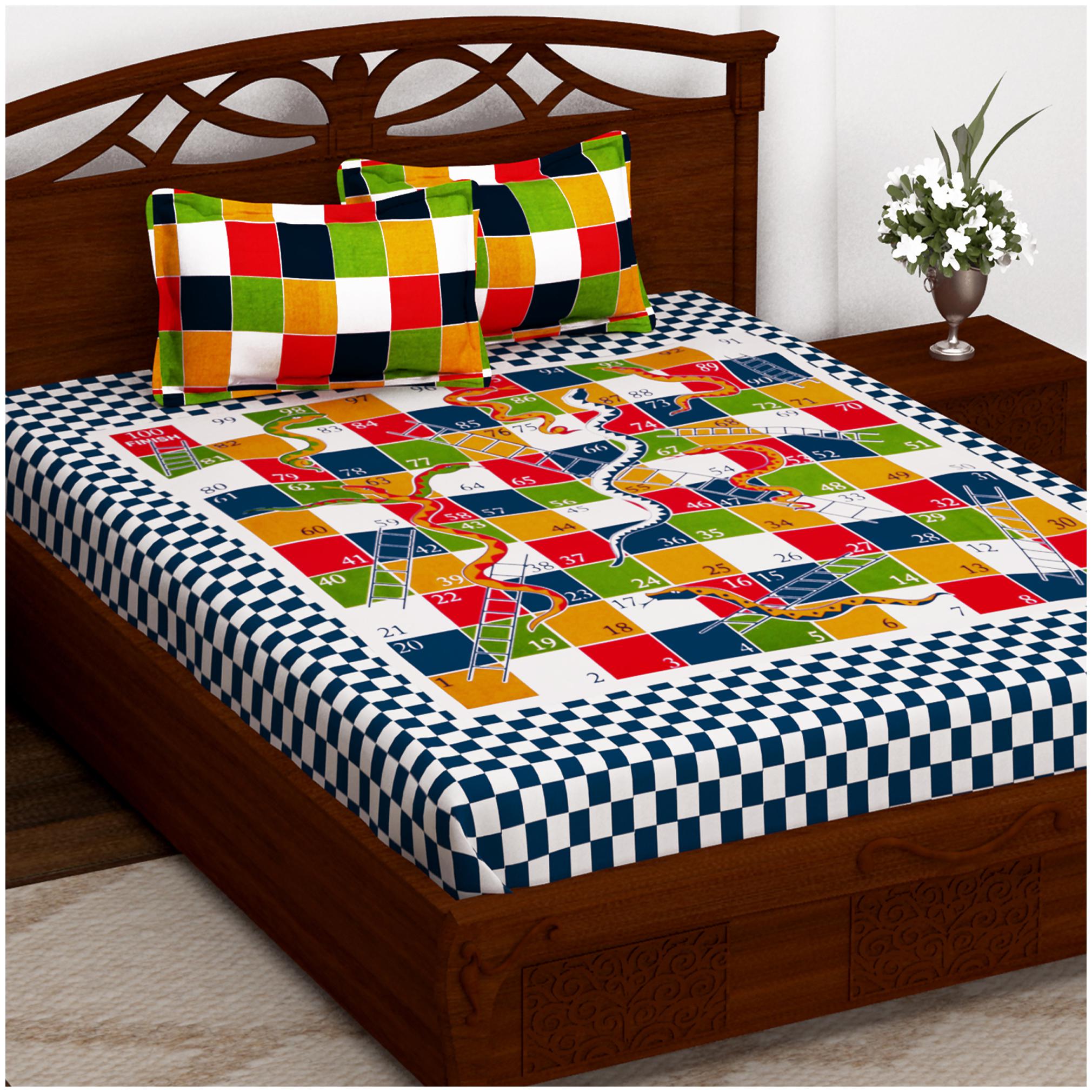 

Story Home Cotton Printed Double Size Bedsheet 152 TC ( 1 Bedsheet With 2 Pillow Covers Multi )