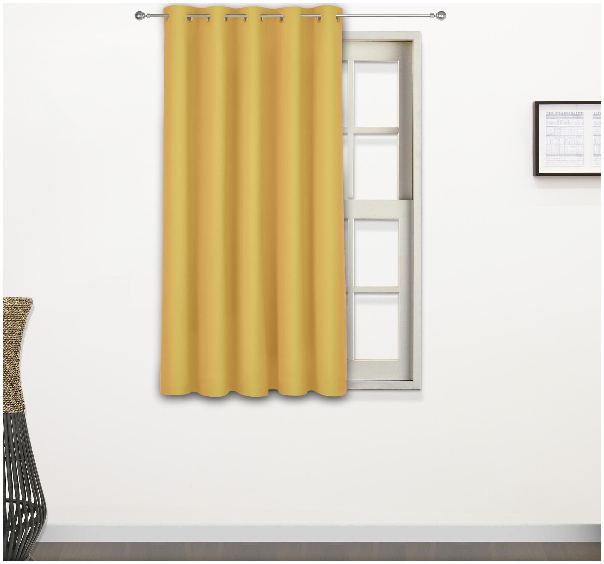 

Story Home 2 Pcs Faux Silk Blackout Window Curtain - 5ft