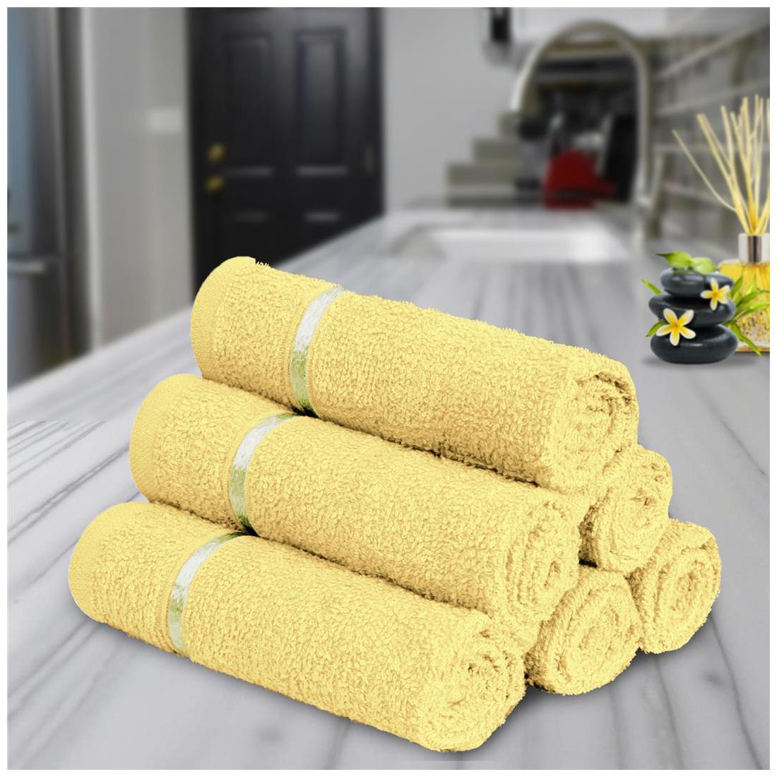 

Story Home 450 GSM Cotton Face towel ( 6 pieces Yellow )