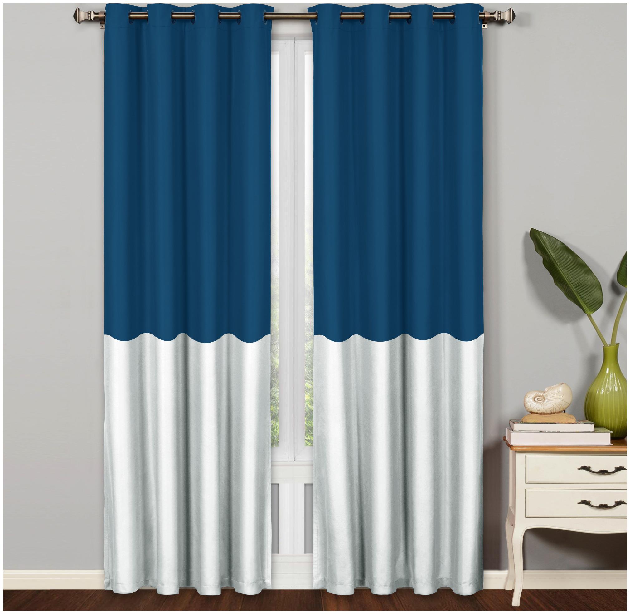 

Story Home 2 Pcs Faux Silk Blackout Gold Door Curtains - 7ft