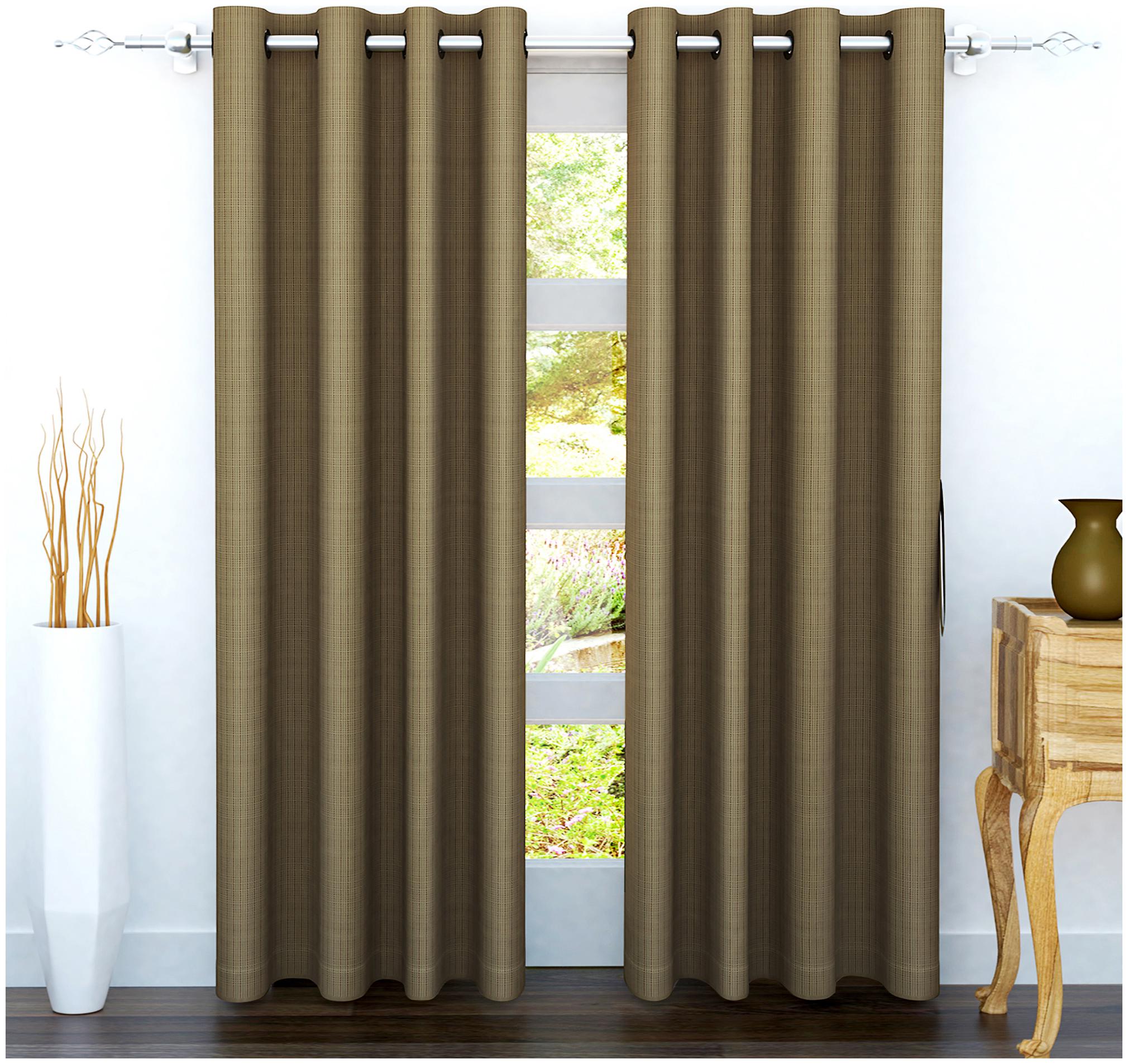 

Story Home Polyester Door Semi Transparent Brown Regular Curtain ( Eyelet Closure Plain )