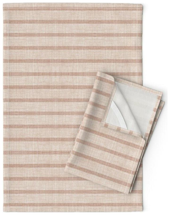 

Striped Farmhouse Modern French Linen Cotton Tea Towels by Roostery Set of 2