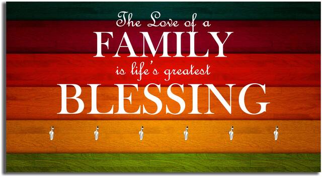 Studio Shubham The Love Of A Family Wooden Key Holder(23.4Cmx12.8Cmx3Cm)