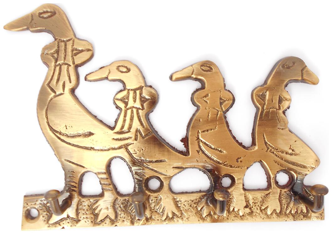 

Stylish Brass Key Hanger Decorate your Wall with Family of Four Duck Key Hook