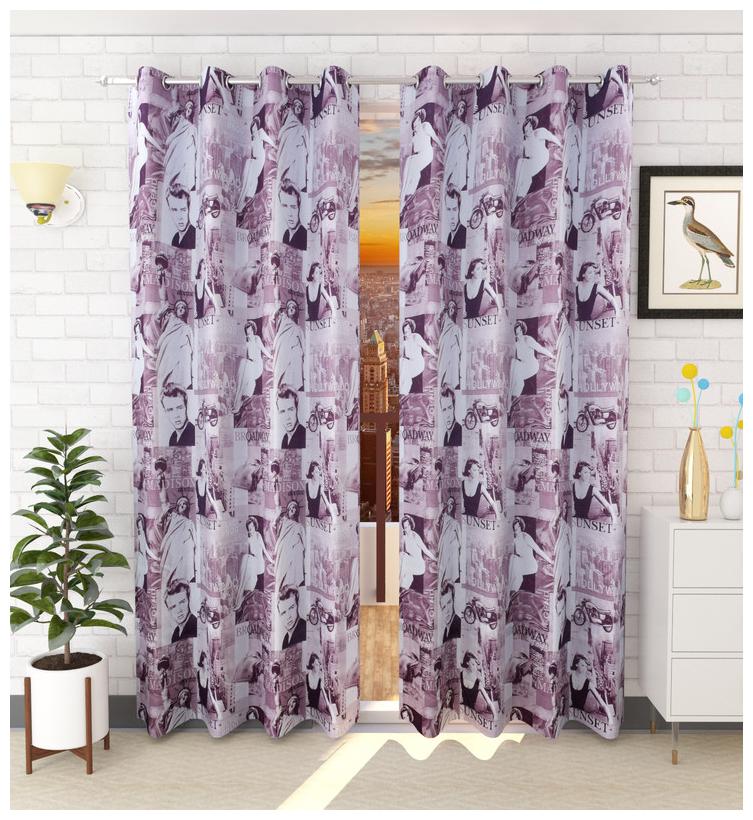 

Stylla Polyester Long Door Semi Transparent Multi Regular Curtain ( Rod Pocket Closure Printed )