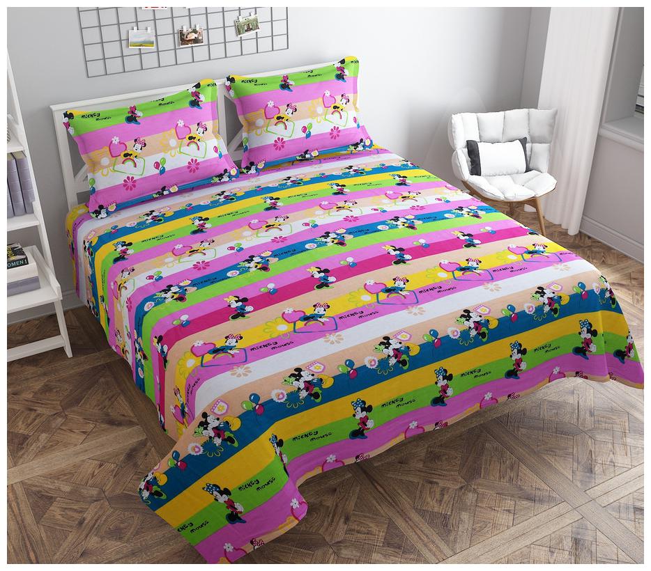 

Stylla Cotton Printed Double Size Bedsheet 144 TC ( 1 Bedsheet With 2 Pillow Covers Multi )
