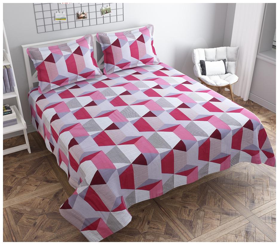 

Stylla Cotton Printed Double Size Bedsheet 144 TC ( 1 Bedsheet With 2 Pillow Covers Multi )