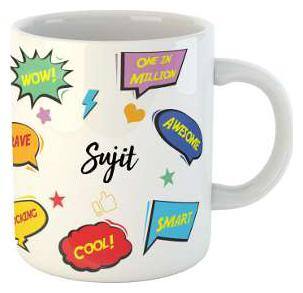 Sujit Name Printed Ceramic Coffee Mug. Best Gift For Birthday by Impresion