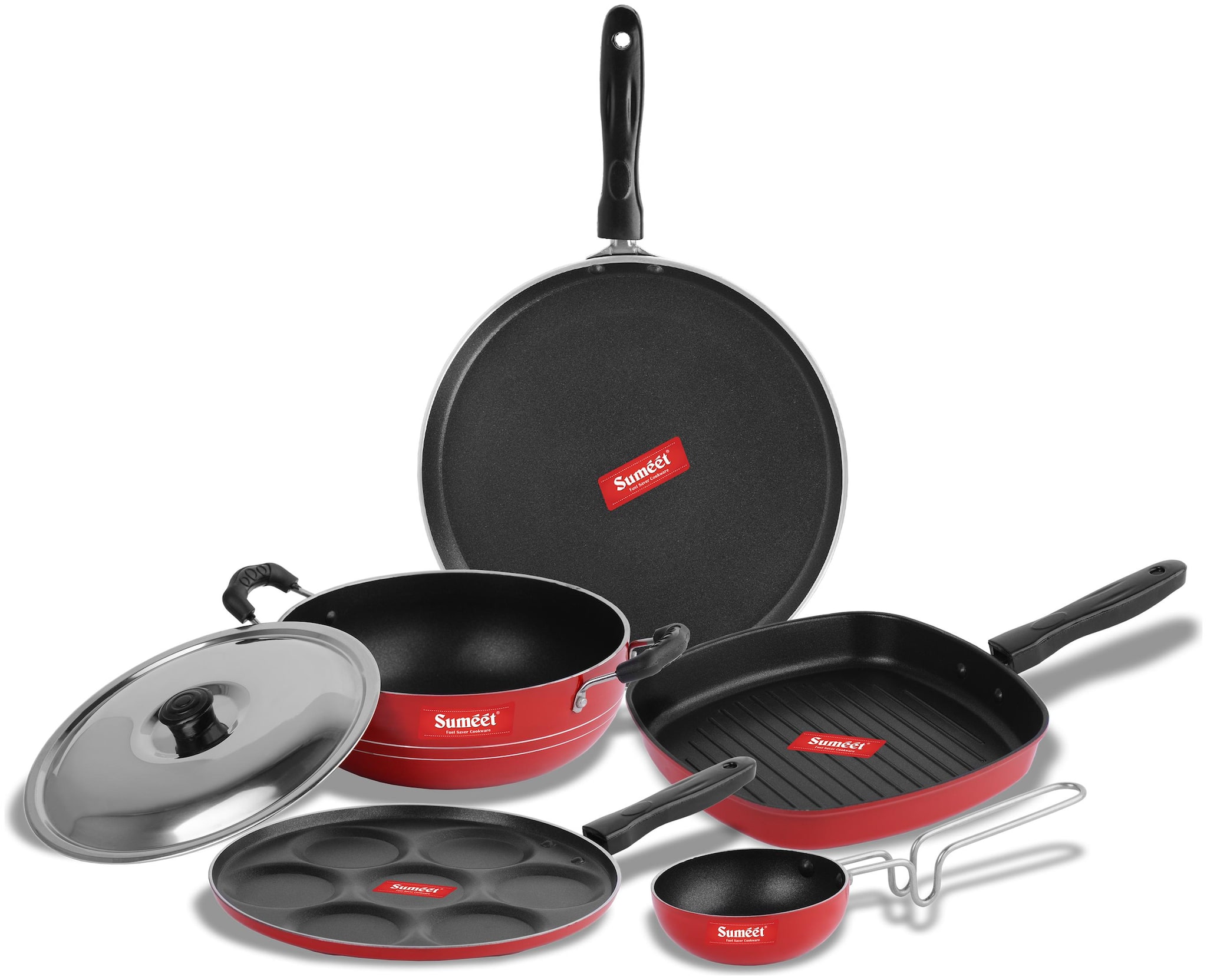

Sumeet 2 6Mm Thick Non-Stick Vermello Cookware Set
