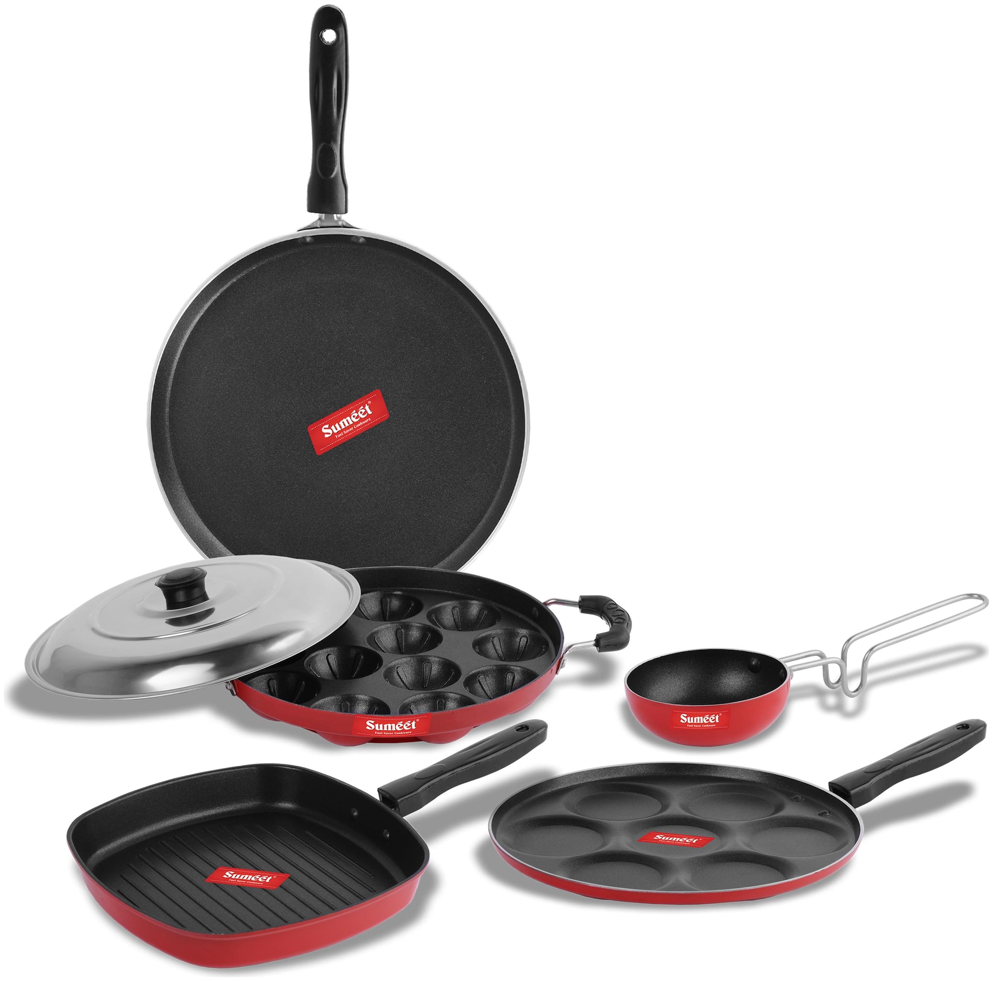 

Sumeet 2 6Mm Thick Non-Stick Pula Cookware Set