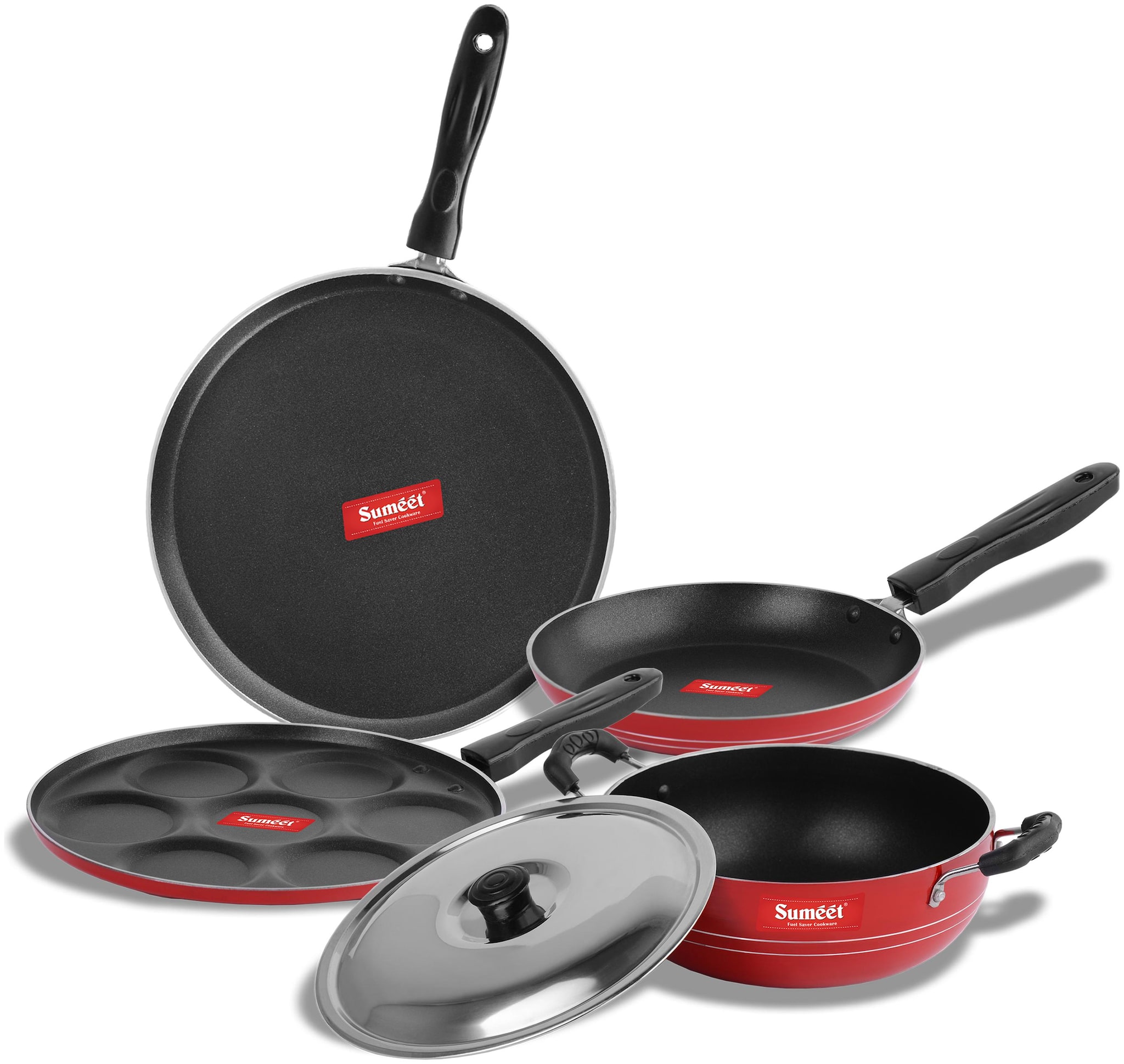 

Sumeet 2 6Mm Thick Non-Stick Rossu Cookware Set