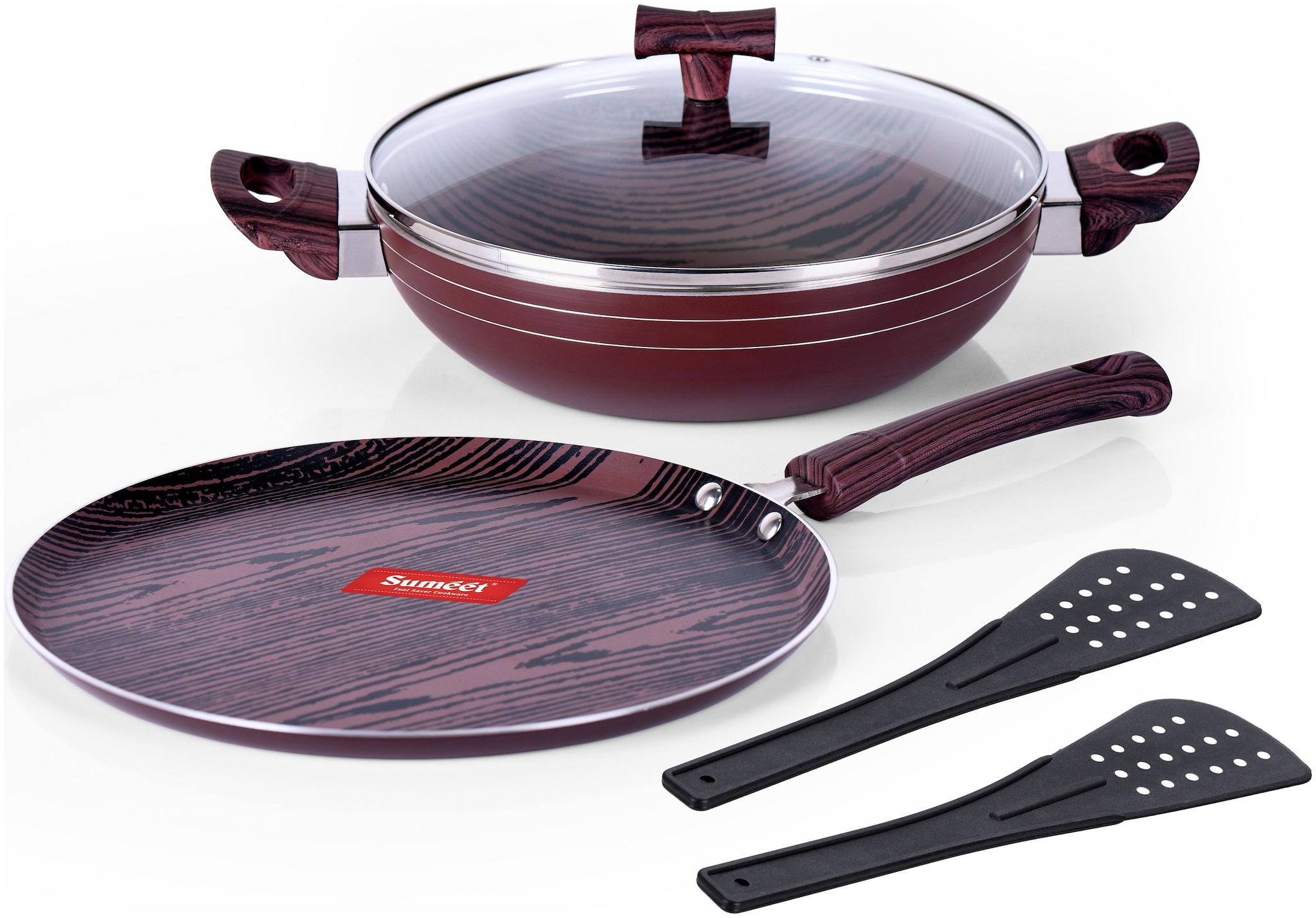 

Sumeet 2 6mm Woody Non Stick Cookware Combos