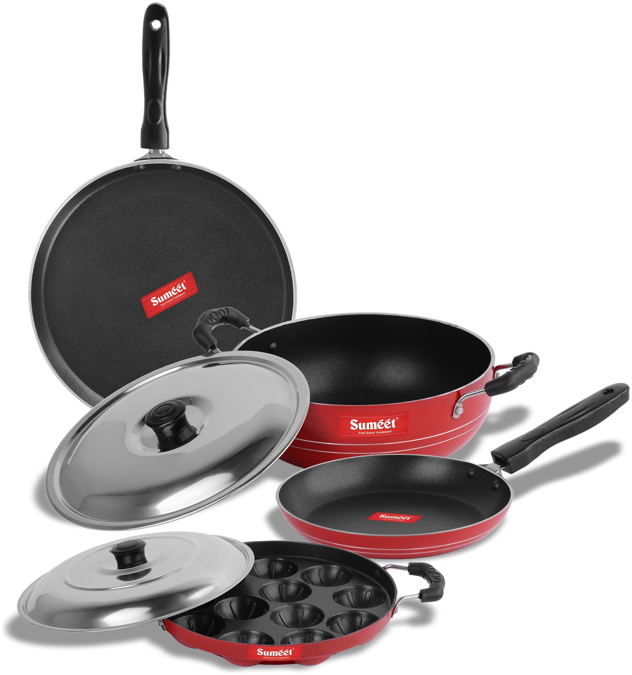 

Sumeet 2 6Mm Thick Non-Stick Erythro Cookware Set