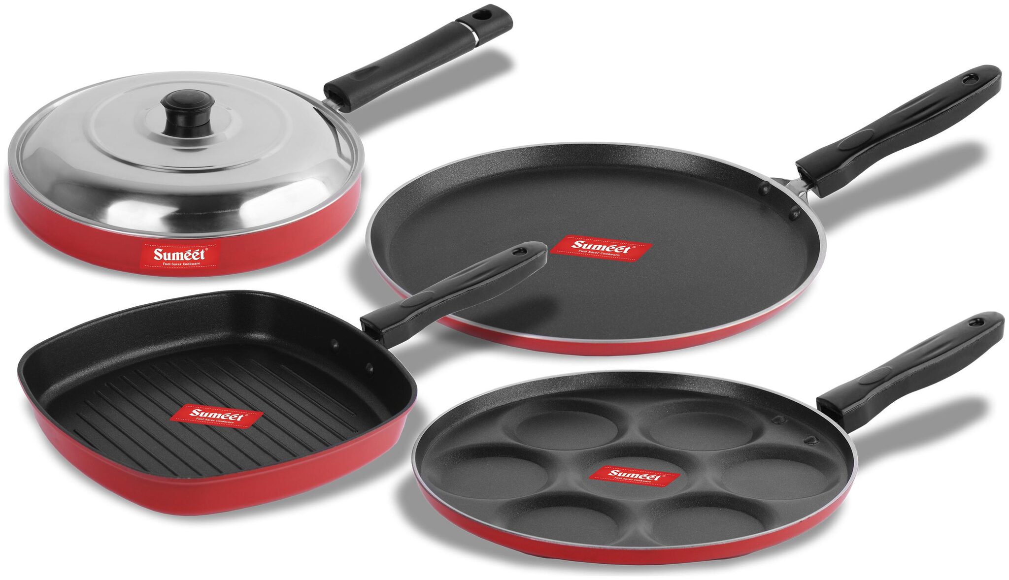 

Sumeet 2 6Mm Thick Non-Stick Reid Cookware Set