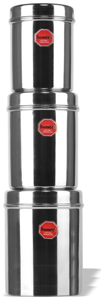 

Sumeet 6500 ml Assorted Stainless steel Container Set - Set of 6