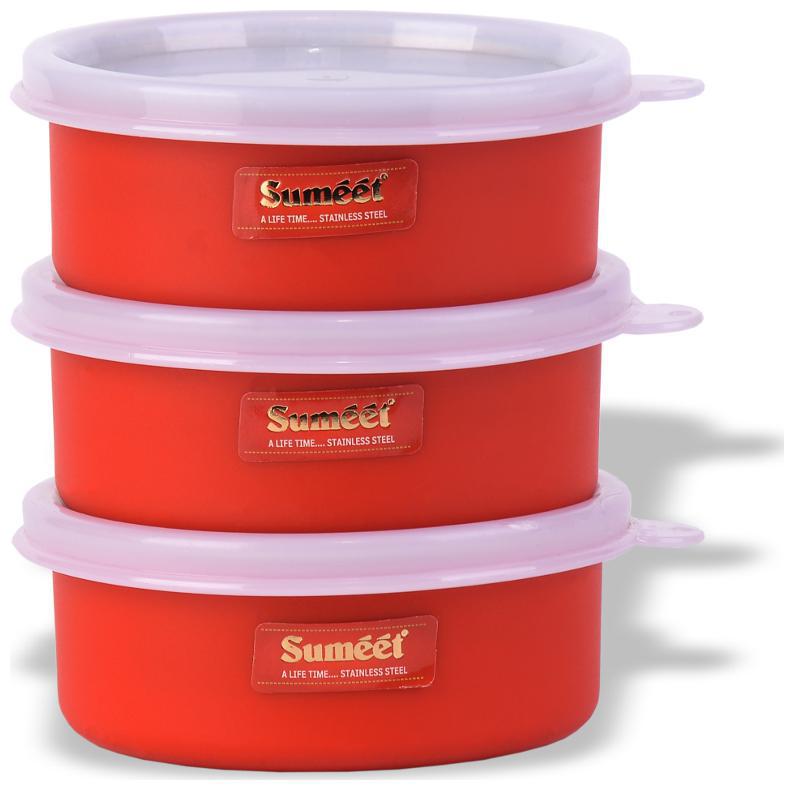 

Sumeet 900 ml Assorted Stainless steel Container Set - Set of 6