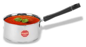

Sumeet Stainless Steel Induction Bottom (Encapsulated Bottom) Induction Gas Stove Friendly Sauce Pan Size No 12 (1 9 L)