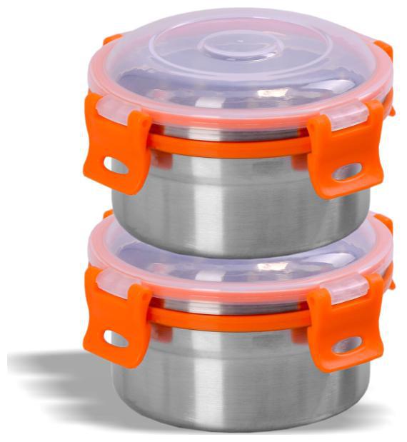 

Sumeet 600 ml Grey Stainless steel Container Set - Set of 4