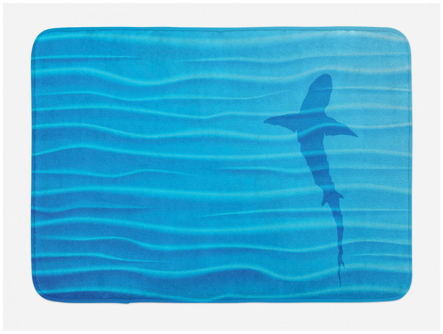 

Summer Bath Mat Wild Shark in Ocean Non-Slip Plush Mat 29 5 X 17 5 Inches