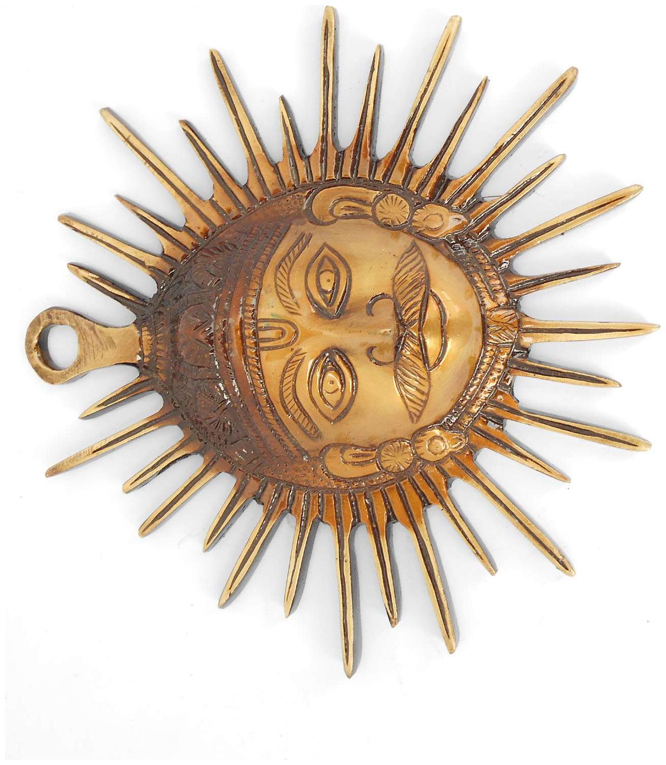 

Sun Face Wall Hanging in Dual Finish Made of Brass