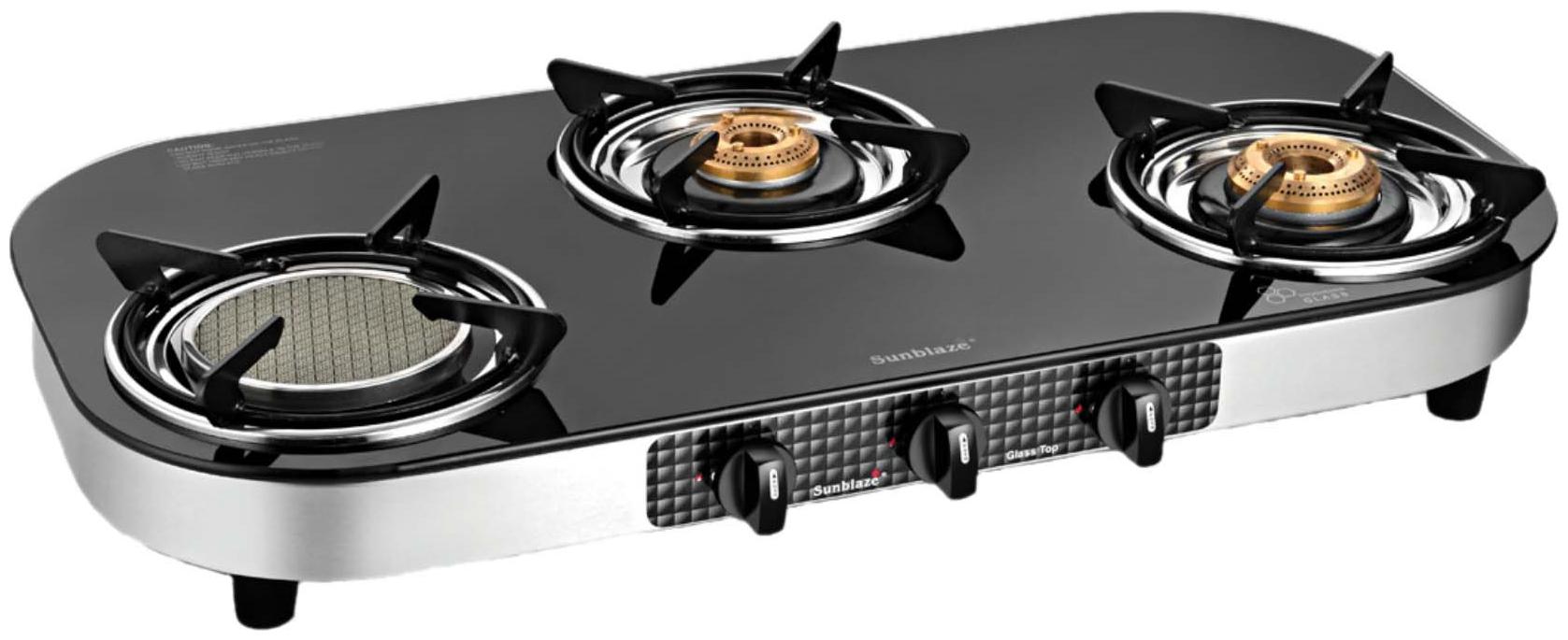 

Sunblaze 21131084 3 Burner Regular Black Gas Stove ISI Certified