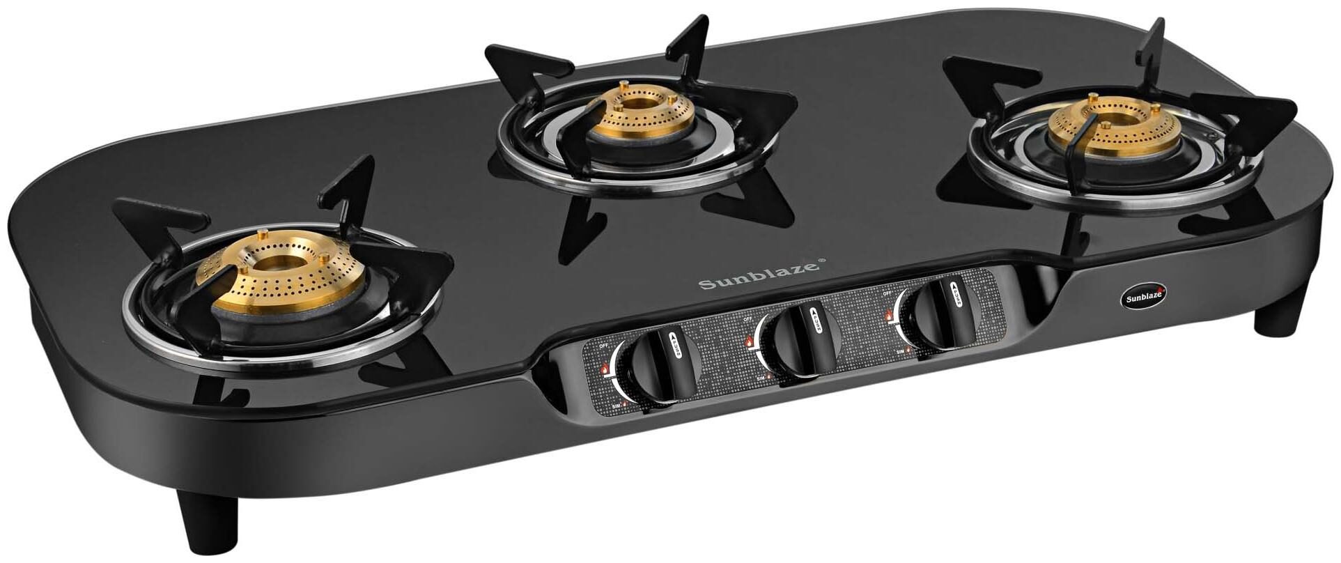 

Sunblaze 21131164 3 Burner Regular Black Gas Stove ISI Certified