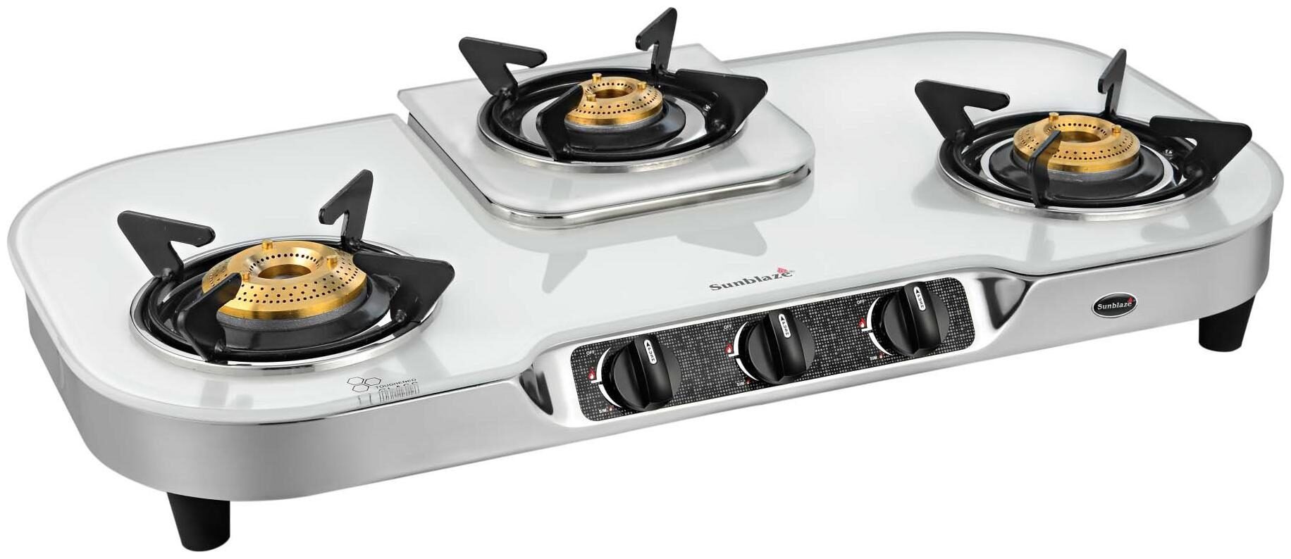 

Sunblaze 21131195 3 Burner Regular White Gas Stove ISI Certified
