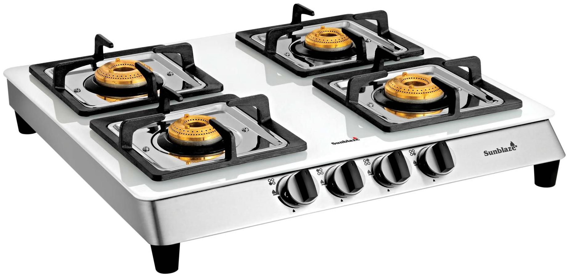 

Sunblaze 21141072 4 Burner Regular White Gas Stove ISI Certified
