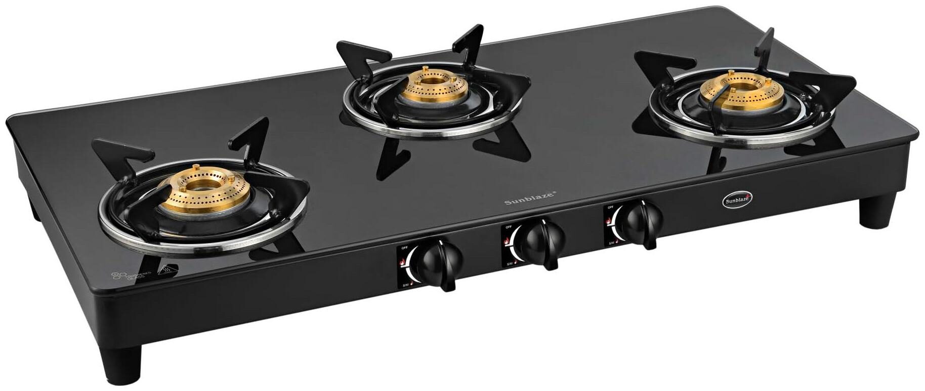 

Sunblaze 21131201 3 Burner Regular Black Gas Stove ISI Certified