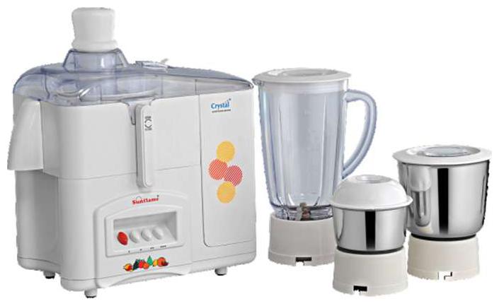 

Sunflame JMG CRYSTAL 500 W Mixer Grinder ( White 3 Jars )
