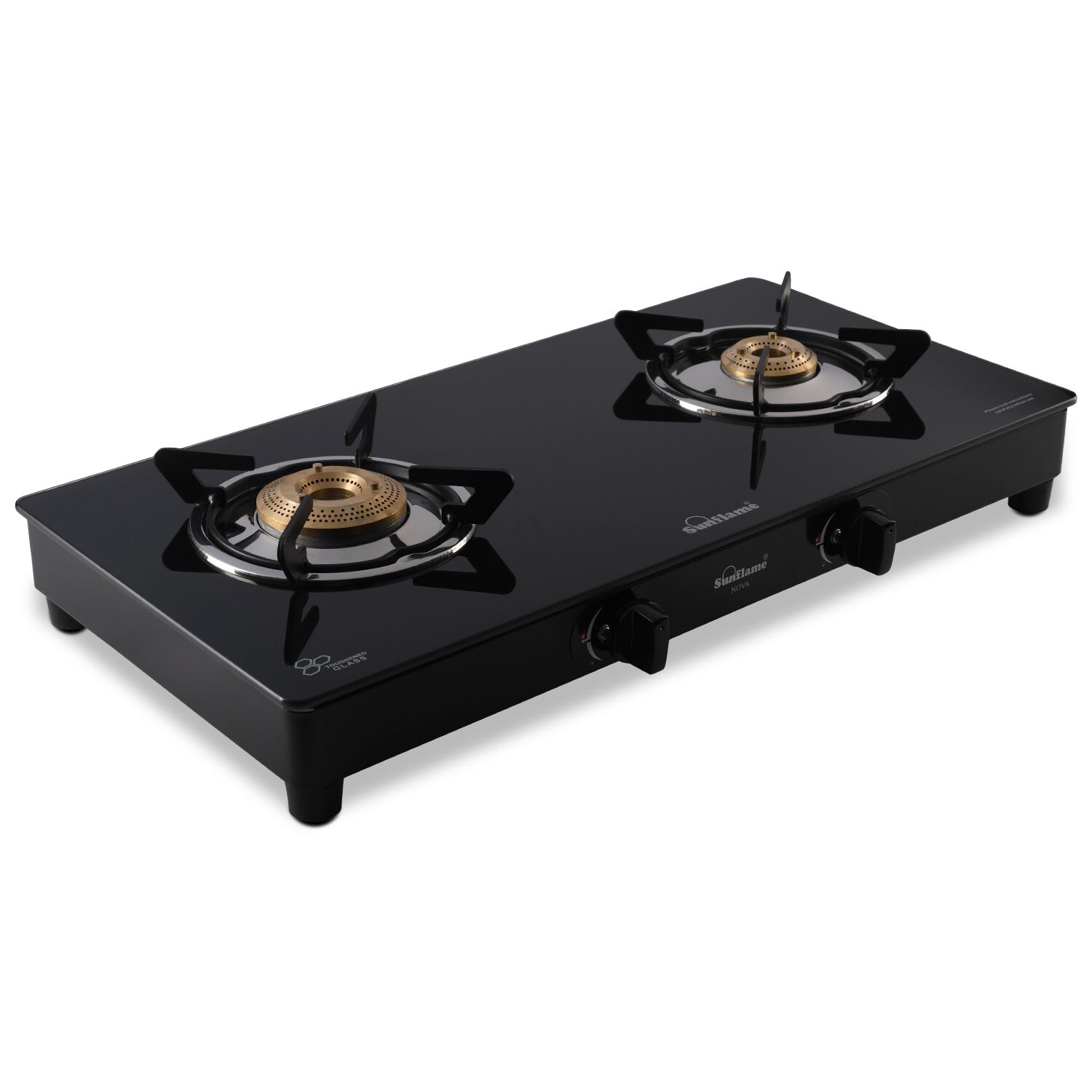 

Sunflame CRYSTAL 2B NOVA 2 Burner Regular Black Gas Stove ISI Certified