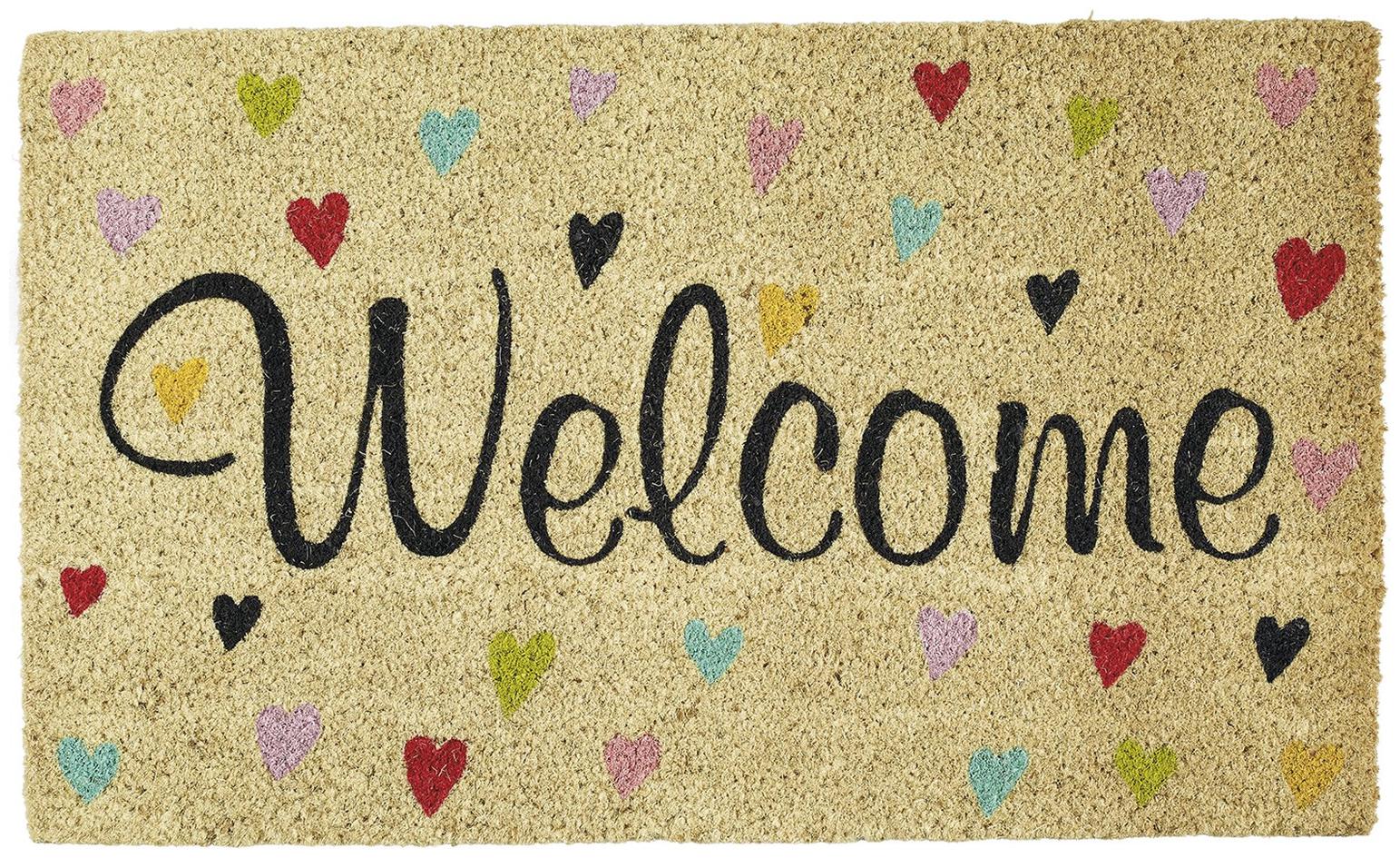 

Sunflower Doormat Welcome Hearts Design Colorful 100 Polyester 18x30 Inches New