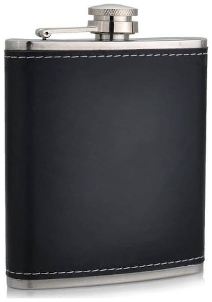 Sunita Shopee Online Premium Quality Leather Wrapped Hip Flask 230 ml