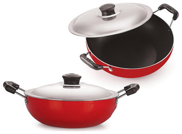 

Super Crown Non Stick Kadhai with SS Lid 22 cm 2 6 mm Thickness (Aluminium Non-stick)
