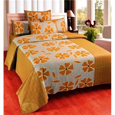 

Super India Cotton Abstract Double Size Bedsheet 104 TC ( 1 Bedsheet With 2 Pillow Covers Beige )