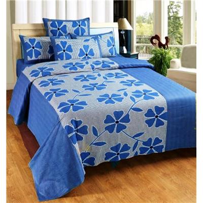 

Super India Microfiber Abstract Double Size Bedsheet 104 TC ( 1 Bedsheet With 2 Pillow Covers Blue )