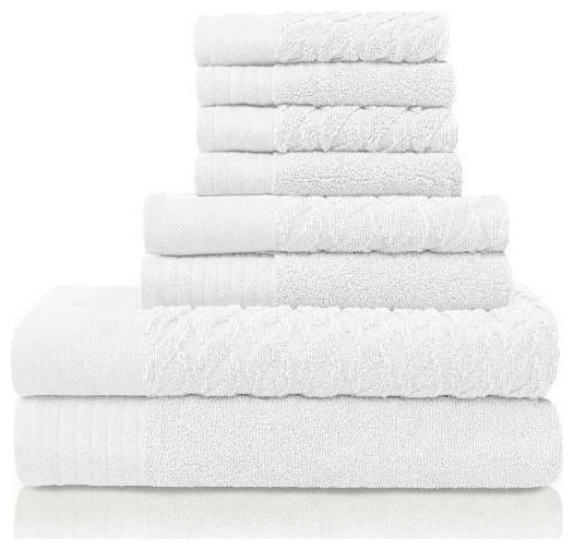 

Superior Turkish Cotton Solid Braided Pattern 8-Piece Towel Set