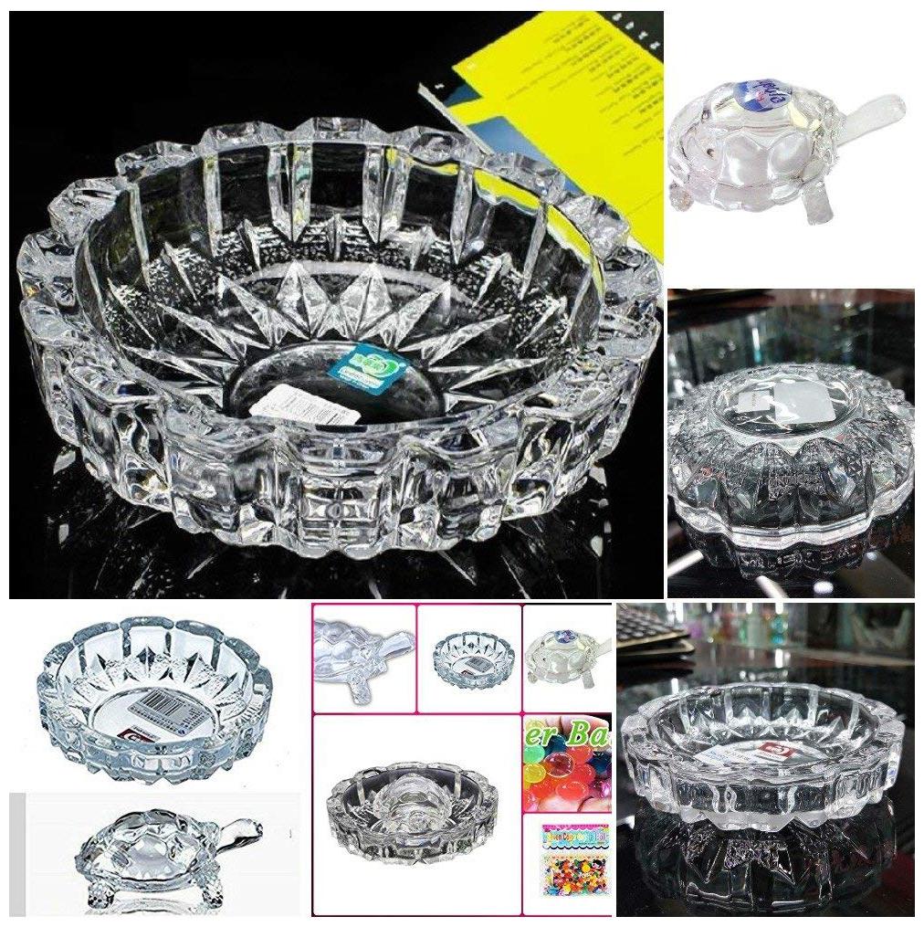 New Look Crystal Finish Wealth Sign Tortoise With Plate Statue Showpiece