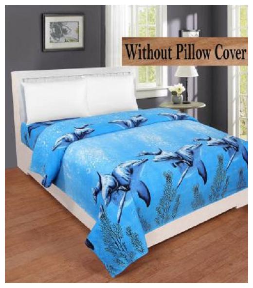 

Supreme Home Collective Microfiber Printed Single Size Bedsheet 144 TC ( 1 Bedsheet Without Pillow Covers Blue )
