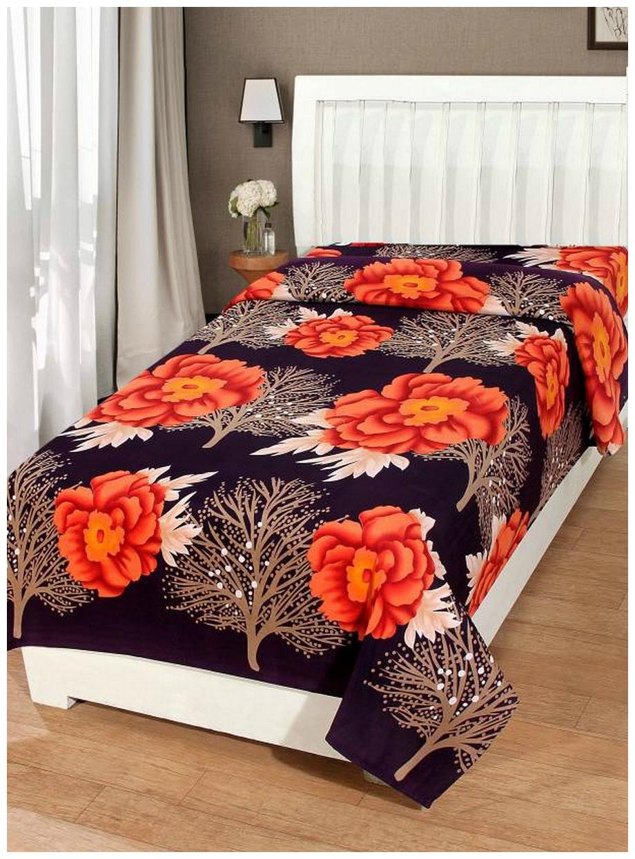 

Supreme Home Collective Microfiber Printed Single Size Bedsheet 144 TC ( 1 Bedsheet Without Pillow Covers Orange )