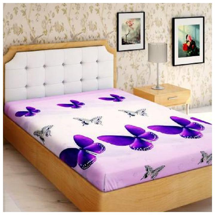 

Supreme Home Collective Microfiber Printed Single Size Bedsheet 144 TC ( 1 Bedsheet Without Pillow Covers Purple )