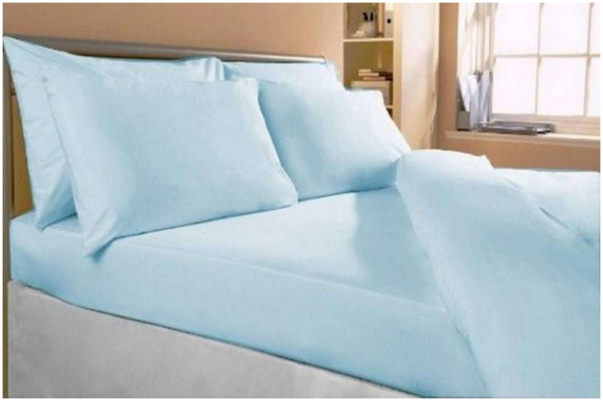 

Supreme Home Collective Cotton Solid Double Size Bedsheet 200 TC ( 1 Bedsheet With 2 Pillow Covers Blue )