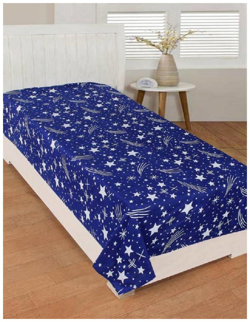

Supreme Home Collective Microfiber Printed Single Size Bedsheet 144 TC ( 1 Bedsheet Without Pillow Covers Blue )