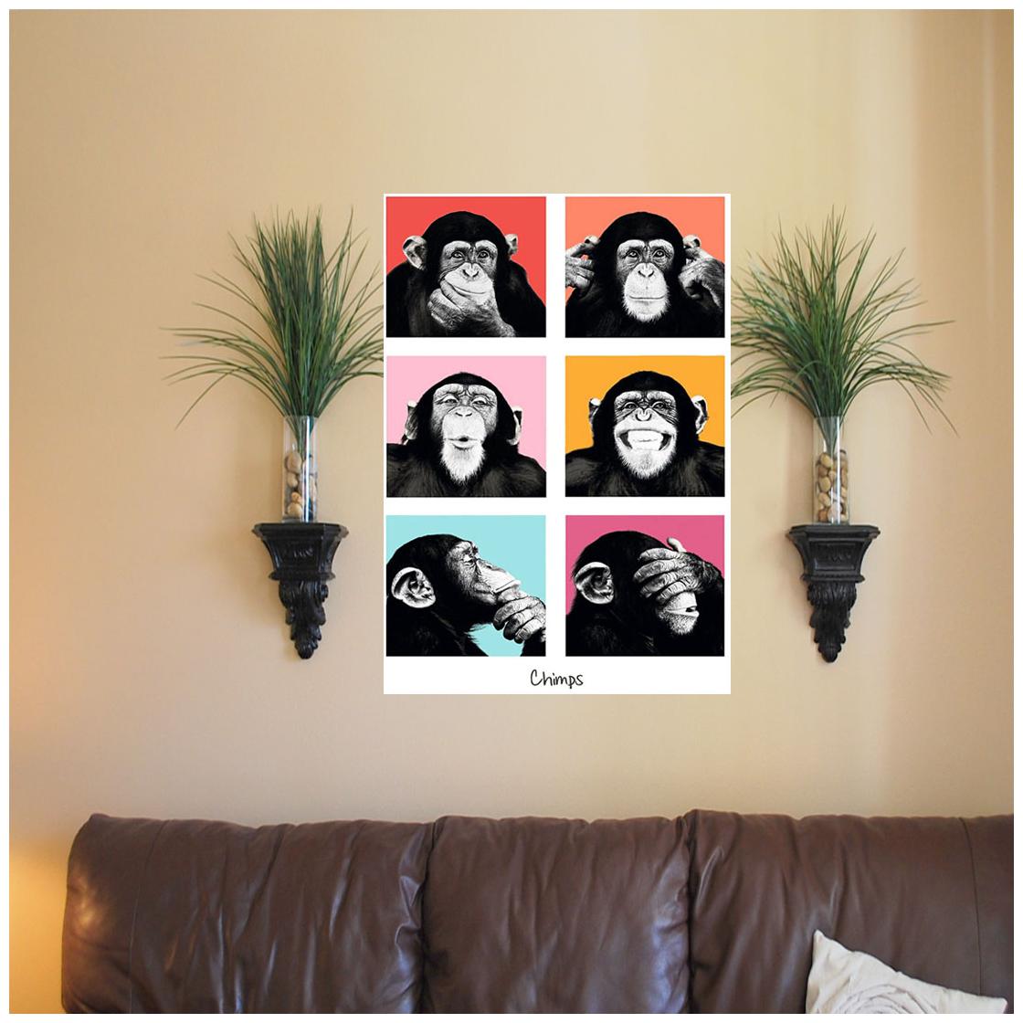 

Surmul Chimpanzee Wall Decals Animals Monkey Decal Sticker De Cor