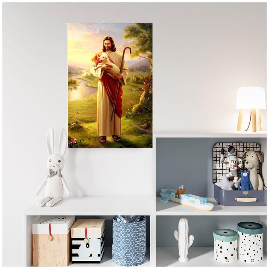 

Surmul Jesus With Goat Wall Sticker Christian Religion Jesus Christ For Room House